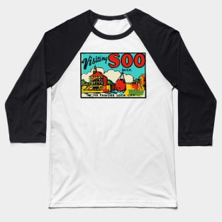 Soo Michigan Soo Locks Vintage Style Baseball T-Shirt